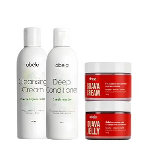 Kit Shampoo e Condicionador Gentil + Guava Cream e Guava Jelly – Abela | Limpeza, Hidratação e Definição