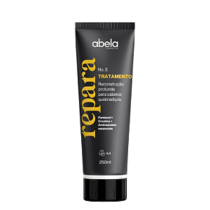 Máscara Repara Reconstrução Imediata 250g - Abela Cosmetics | Indicada para cabelos danificados, quebradiços e sem vida