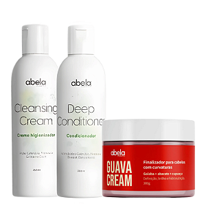 Kit Abela Shampoo e Condicionador + Finalizador Guava Cream – Abela | Limpeza, Hidratação e Definição