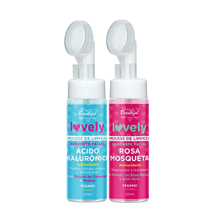 Kit Mousse de Limpeza Facial Rosa Mosqueta + Ácido Hialurônico150mL - Face Beautiful | Skincare Antioxidante e Hidratant