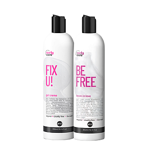 Duo Be Free + Fix U 300mL - Curly Care | Creme de Pentear + Gel Creme para Cachos Saudáveis