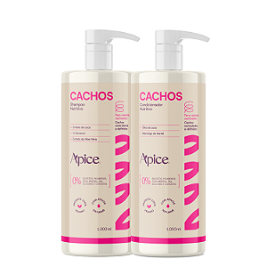 Duo Shampoo e Condicionador Cachos 1L Pro – Apice | Limpeza Suave e Nutrição Intensa