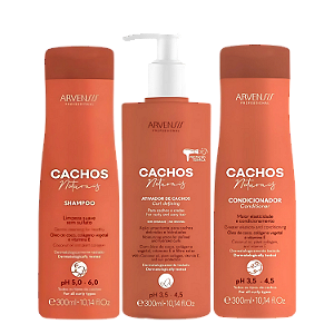 Trio Shampoo, Condicionador e Ativador de Cachos 300ml - Arvensis | Limpeza Suave, Hidratação e Finalização