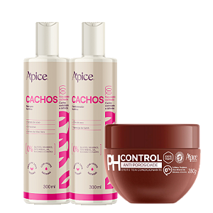 Kit Cachos Shampoo e Condicionador Essence e Acidificante PH Control - Apice | Definição e Nutrição Profunda