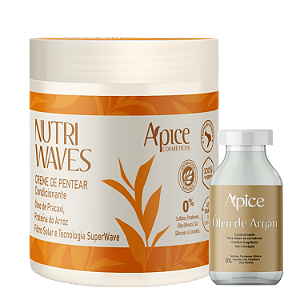 Duo Óleo de Argan + Creme Nutri Waves 500g – Apice | Definição e Brilho Natural