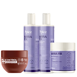 Kit Mirra Fix + Máscara Antiporosidade Ph Control | Cachos Definidos e com Movimento Natural