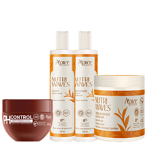 Kit Nutri Waves - Apice | Reduz o frizz e a Porosidade desde a Primeira Aplicação