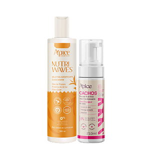 Kit de Finalização Gelatina Nutri Waves + Mousse Cachos – Apice | Controle do Frizz e da Porosidade
