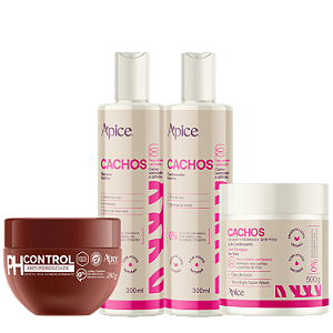 Kit Cachos Essence + Máscara Antiporosidade pH Control - Apice | Hidratação, Equilibrio do pH e Anti Frizz