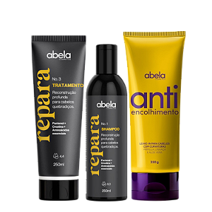 Kit Abela Repara + Finalizador Antiencolhimento – Cachos Hidratados, Alongados e Solto