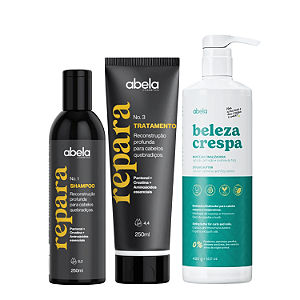 Kit Abela Repara + Creme Beleza Crespa -  Reconstrução e Definição do Cabelo Crespo