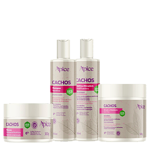 Kit Apice Shampoo, Gel,  Máscara, Ativador de Cachos - Cachos definidos, Hidratados e sem Frizz