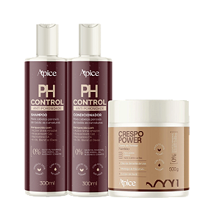 Kit Ph Control + Creme Crespo Power - Apice | Hidratação Selante e Finalização Nutritiva