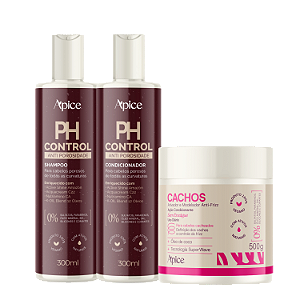 Kit PH Control + Ativador de Cachos Essence 500g - Ápice | Ação Hidratante, Define os Cachos e Combate o Frizz
