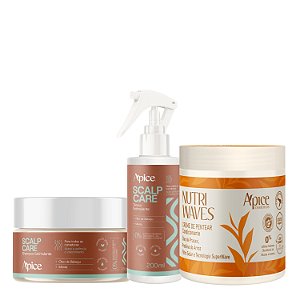 Kit Crescimento Capilar Scalp Care + Creme Nutri Waves  - Apice | Finalização Leve e Crescimento Saudável