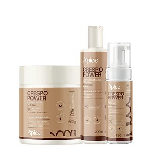 Kit Finalização Crespo Power Creme de Pentear, Mousse e Gelatina - Apice | Definição Prolongada
