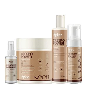 Kit Crespos Creme de Pentear, Gelatina, Mousse e Óleo - Apice | Definição Natural e Nutrição Intensa