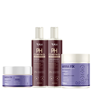 Kit Ph Control + Gelatina e Creme Mirra Fix - Apice | Hidratação, Antiporosidade e Definição para Cachos