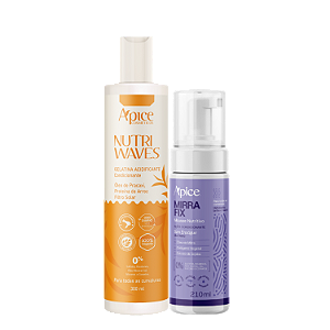 Kit Finalização Gelatina Nutri Waves + Mousse Mirra Fix – Apice | Definição, Brilho e Leveza