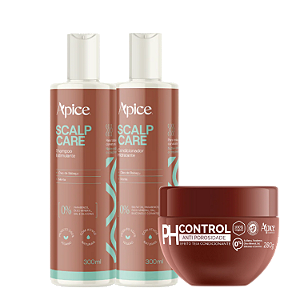 Kit Scalp Care + Ph Control Ápice Cosméticos – Limpeza, Equilíbrio e Brilho Intenso