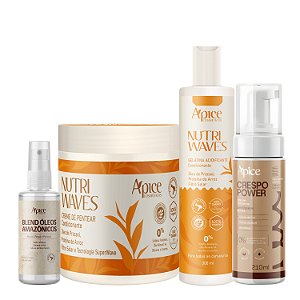 Kit Finalização Nutri Waves + Mousse Crespo Power + Blend de Óleos Amazônicos  - Ápice | Definição, Nutrição e Brilho In