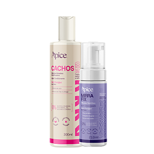 Duo Gelatina Cachos Essence + Mousse Mirra Fix – Apice | Controle de Frizz e Brilho Natural