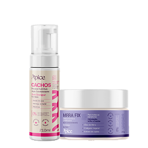 Duo Finalização Gelatina Mirra Fix + Mousse Cachos Essence - Apice | Definição e Hidratação