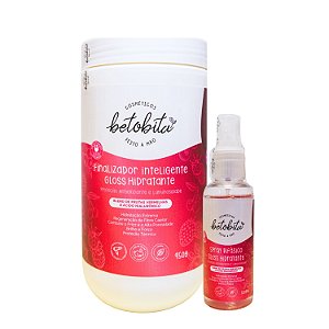 Kit Gloss Hidratante Finalizador 950g + Spray Bifásico - BetoBita | Brilho, Hidratação e Proteção para Seus Fios