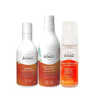 Kit BetoBita Shampoo, Condicionador Acidificante e Mousse - Restauração Nutritiva e Definição para Cachos