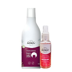 kit BetoBita Creme Meu Cabelo Crespo e Spray Gloss Hidratante - Crespos Definidos, Nutridos e com Brilho