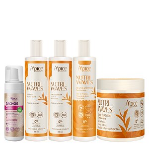 Kit Apice Nutri Waves + Mousse Cachos - Nutrição Profunda, Definição e Brilho