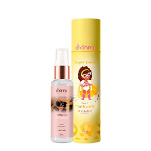 Duo Gel e Creme Super Curly e Tônico Fortalecedor - Dhonna | Definição, Nutrição e Crescimento Capilar