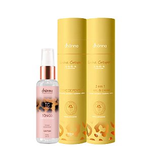 Kit Creme Crespos, Gel e Creme Crespos e Tônico Fortalecedor - Dhonna | Finalização, Definição e Brilho