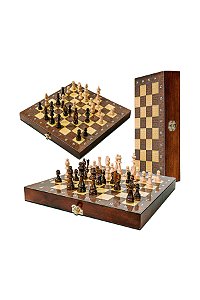 Xadrez Dobrável de Madeira