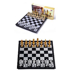 Xadrez Medieval Prata e Ouro 36x36