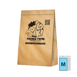 Saco para Delivery Personalizado Médio até 10kg Papel Kraft