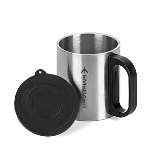 MINI CANECA INOX  SEMI TÉRMICA COM TAMPA 180 ml - EMBRAER