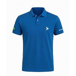 Camisa Polo Azul Embraer