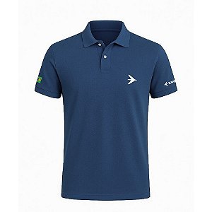 Camisa Polo Azul Marinho Embraer