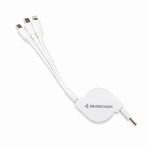 Cabo USB Retrátil 3 em 1