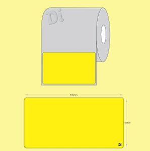 Etiqueta BOPP adesivo 100mm x 50mm x 1 - Amarelo