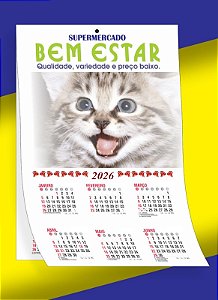 Calendário de Parede 2 Cromos com Furo – Personalizado 2026