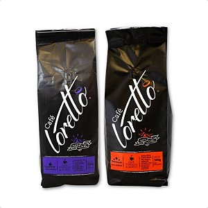 Kit Cafés Especiais Torrado e Moído Arábica Gourmet Premium Loretto 1 Kg