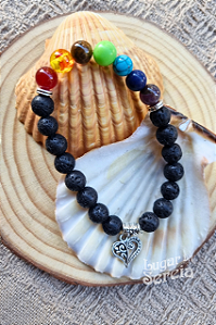 Pulseira Pedra Vulcânica 7 Chakras
