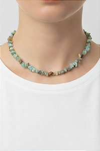 Colar Cascalho Amazonita