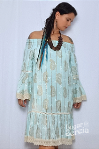 Vestido Boho Lurex Aurora Dourada | Coleção Renascer