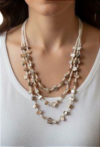 Colar Boho Lágrimas de Madrepérola - Coleção Renascer