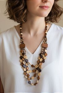 Colar Boho Madeira - Caminho das Nereidas