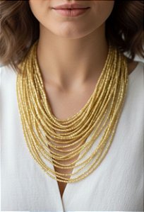 Colar Boho Miçangas Luz do Sol - Coleção Renascer