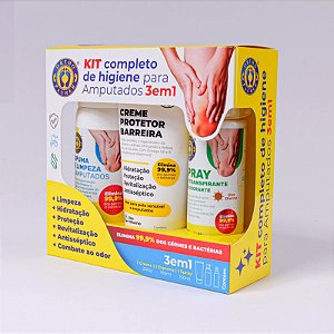 Kit de higiene para amputados 3 em 1